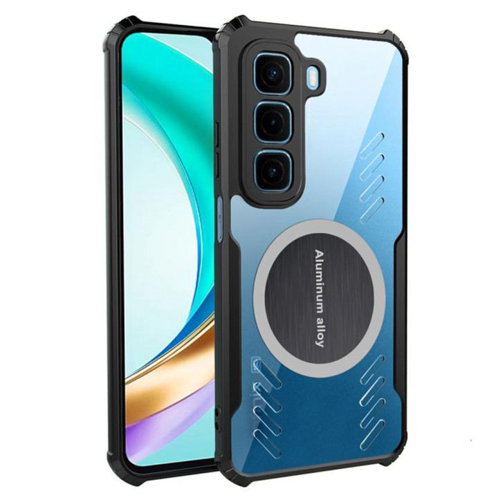 Чохол - накладка Acryl Cooling Armor для Infinix Hot 50 Pro+ 4G з металевою пластиною, Black