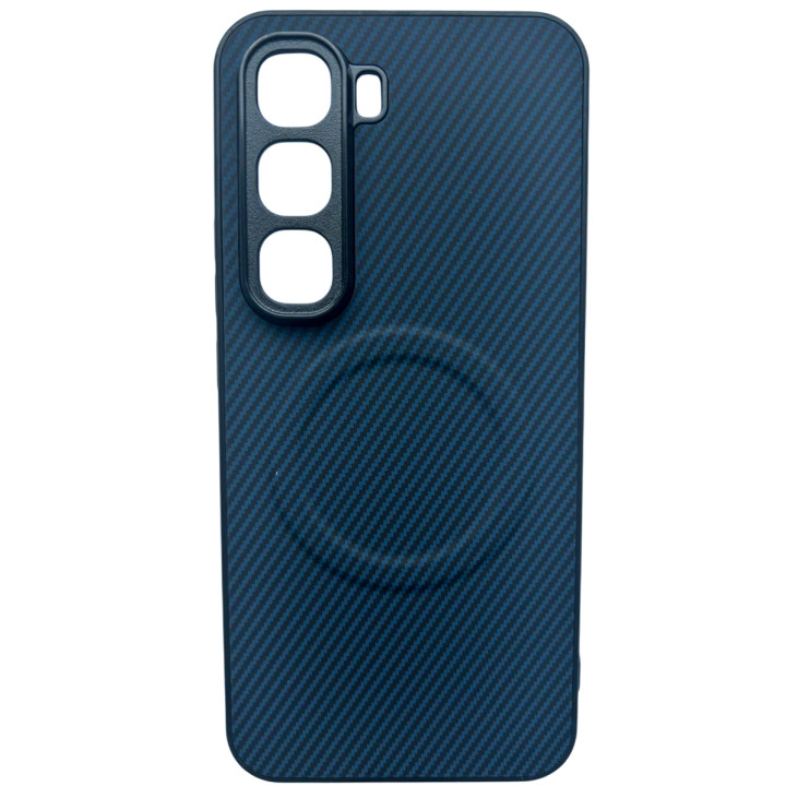 Чехол Carbon Shield with Ring для Infinix Hot 60 Pro с поддержкой беспроводной зарядки