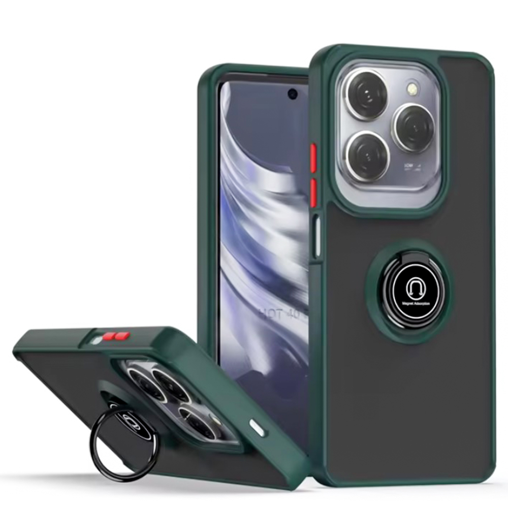 Чохол - накладка TPU Color Matte Ring для Infinix Hot 40 / Hot 40 Pro зелений