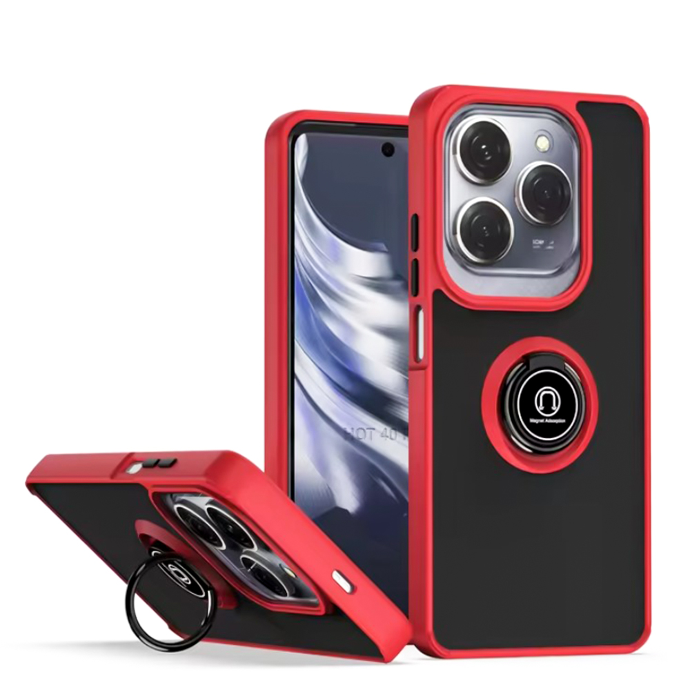 Чохол - накладка TPU Color Matte Ring для Infinix Hot 40 / Hot 40 Pro червоний