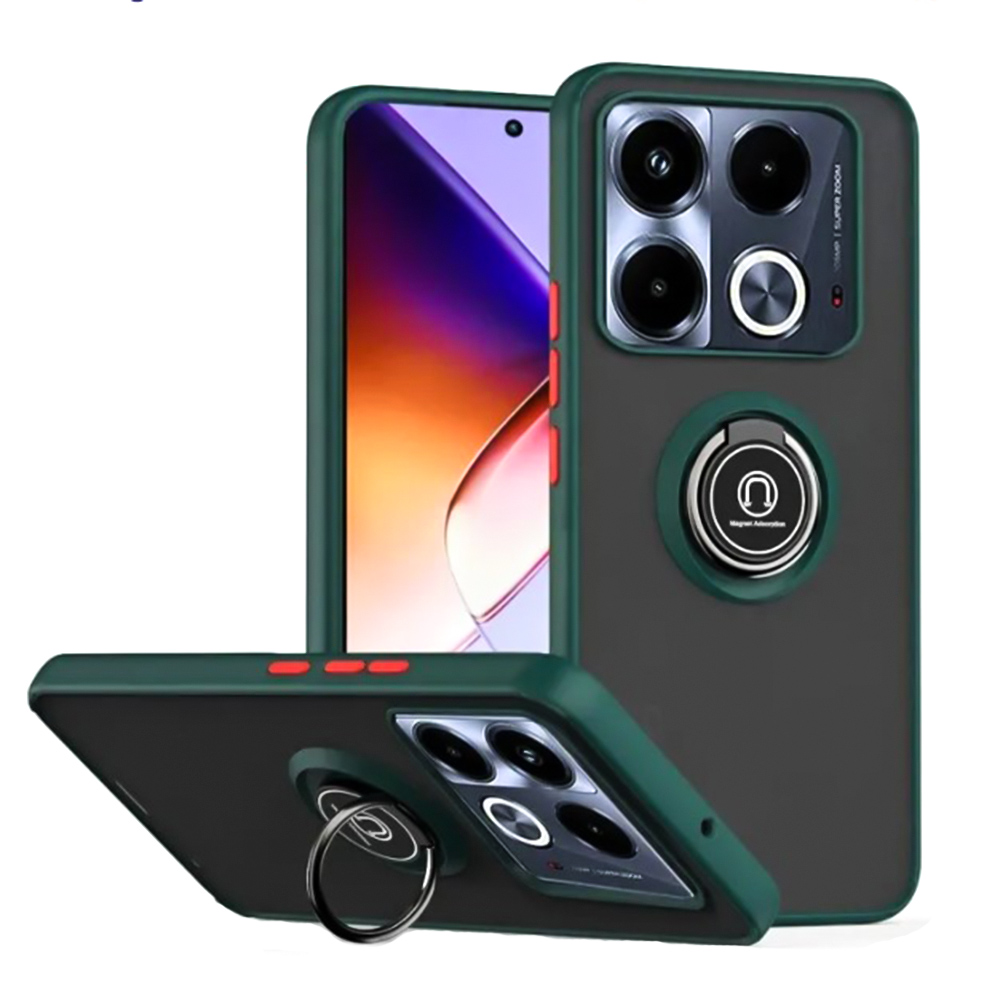 Чохол - накладка TPU Color Matte Ring для Infinix Note 40 Pro зелений