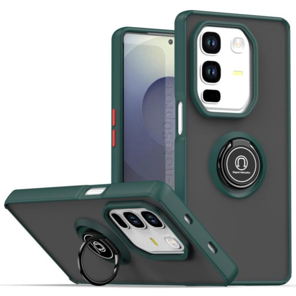 Чехол - накладка TPU Color Matte Ring для Infinix Note 50 Pro+ зеленый