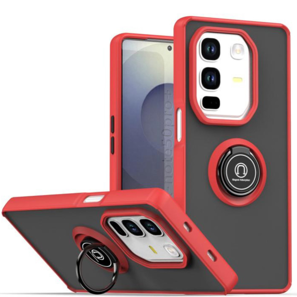 Чехол - накладка TPU Color Matte Ring для Infinix Note 50 Pro+ красный