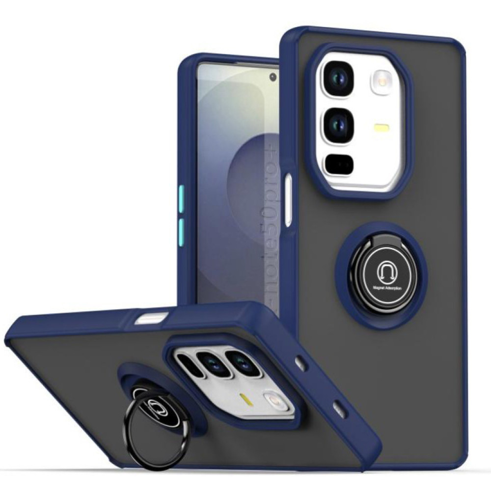 Чехол - накладка TPU Color Matte Ring для Infinix Note 50 Pro+ синий