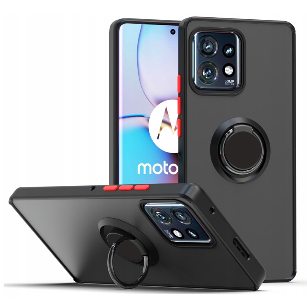 Чехол-накладка TPU Color Matte Ring для Motorola Edge 40 Pro​ чёрно-красный