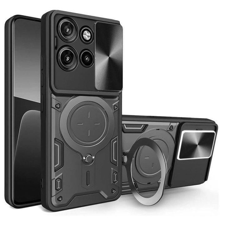 Чехол Omeve Magnetic Ring для Motorola Edge 50 Neo 5G / 60 Neo 5G​ с защитной шторкой на камеру