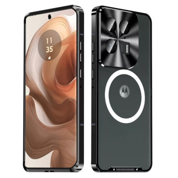 Чохол накладка Metal Glass для Motorola Edge 50 Ultra з металевим кільцем та додатковим захистом на камеру