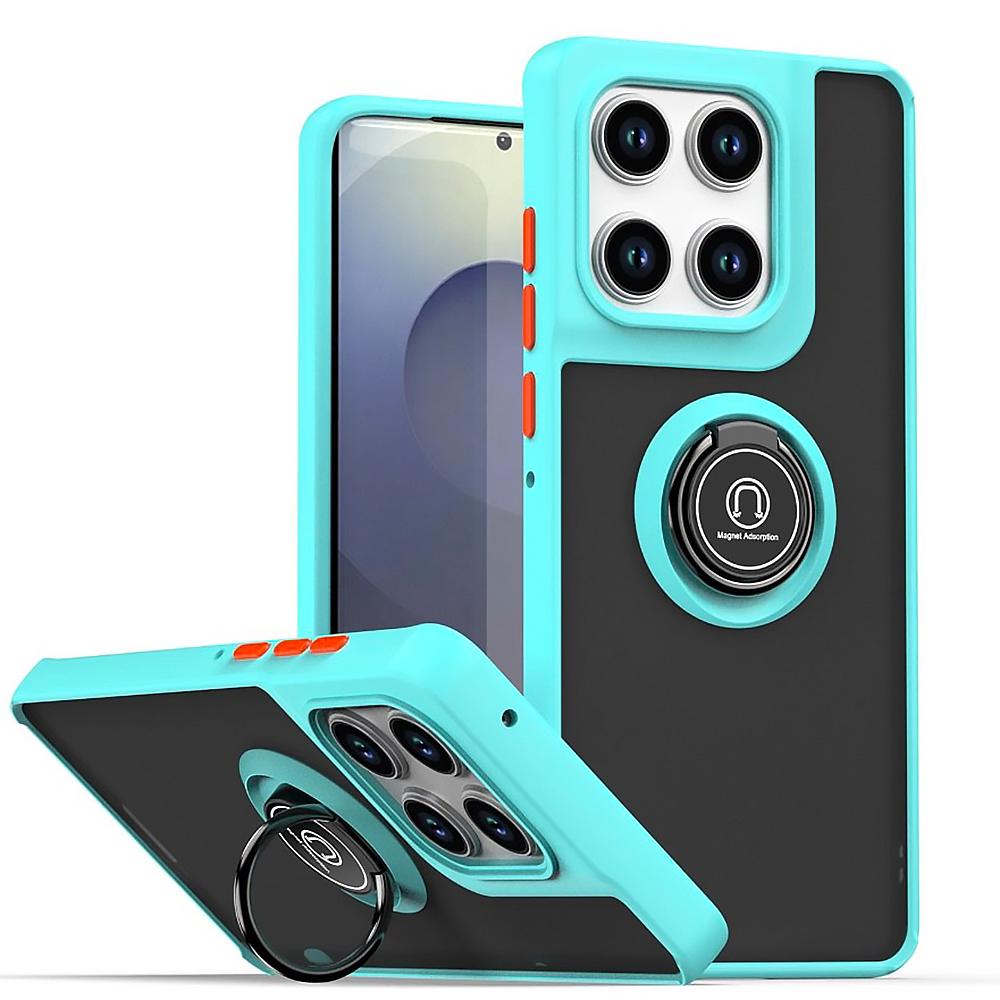 Чехол TPU Color Matte Ring для Motorola Edge 60 с кольцом - подставкой голубой