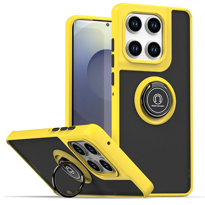 Чехол TPU Color Matte Ring для Motorola Edge 60 Pro с кольцом - подставкой