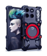 Чохол Metal Cyber Bamper для Motorola Edge 60 з кільцем та шнурком - тримачем