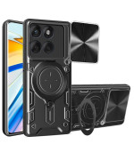 Чехол Omeve Magnetic Ring для Motorola Edge 60 с защитной шторкой на камеру