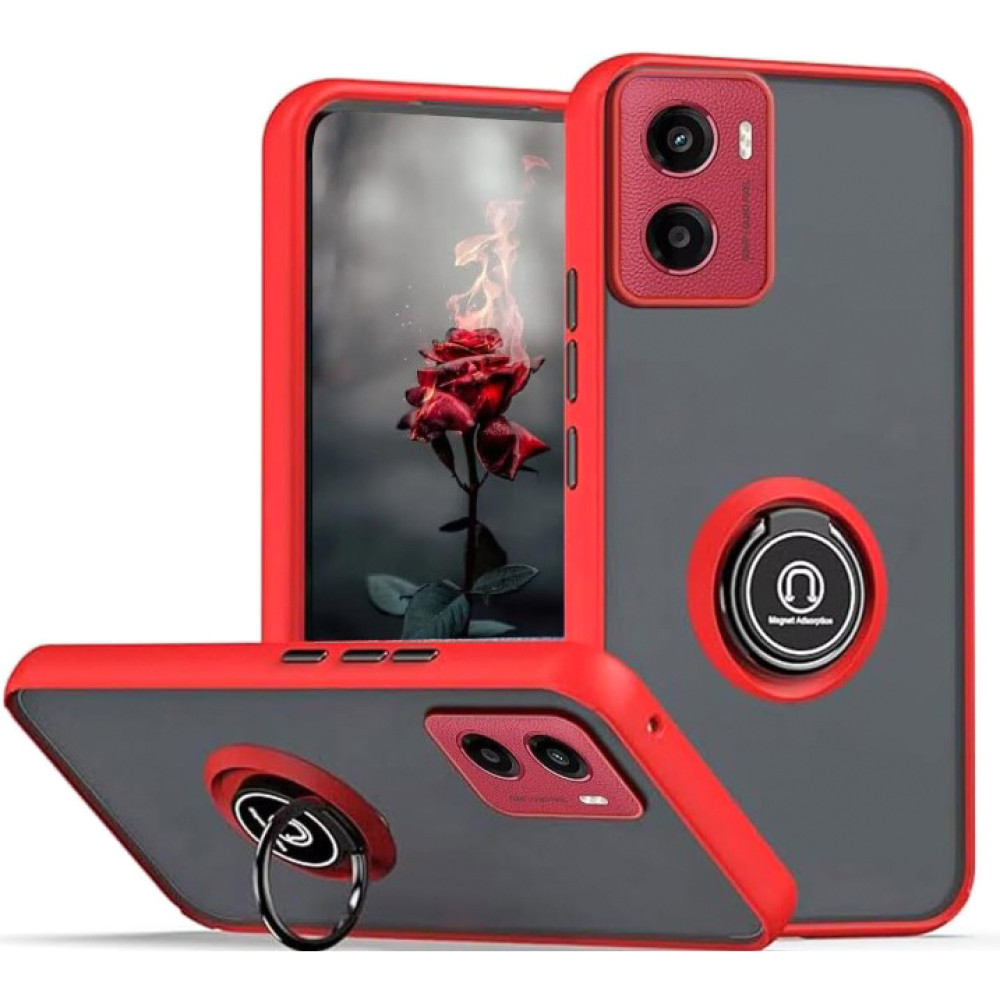 Чехол - накладка TPU Color Matte Ring для Motorola Moto G05 красный