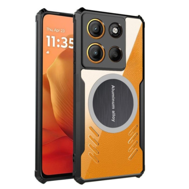 Чехол - накладка Acryl Cooling Armor для Motorola Moto G15 / G15 Power с металлической пластиной, Black
