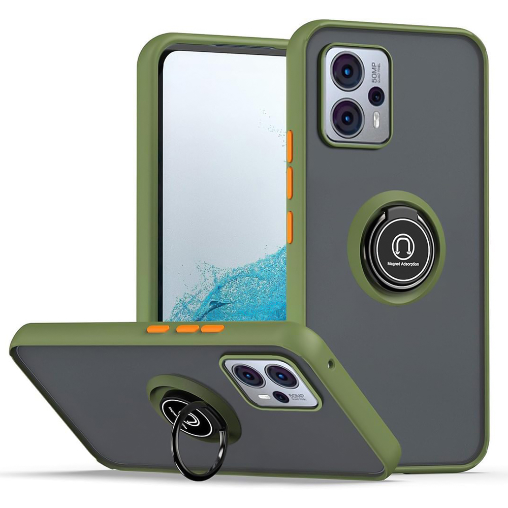 Чехол накладка TPU Color Matte Ring для Motorola Moto G13 / G23 / G53 оливковый