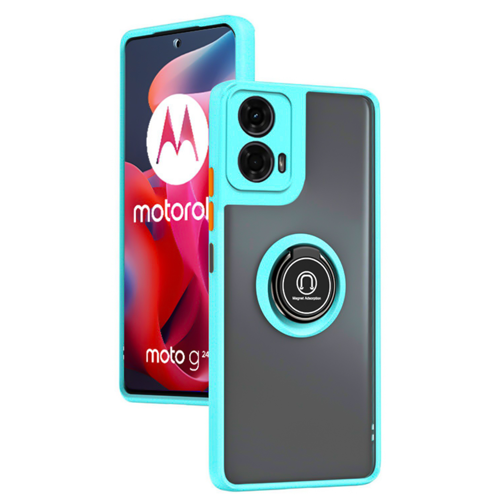 Чехол - накладка TPU Color Matte Ring для Motorola Moto G24 голубой