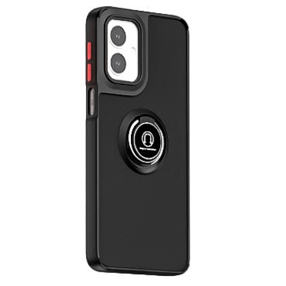 Чехол - накладка TPU Color Matte Ring для Motorola Moto G55 черно-красный