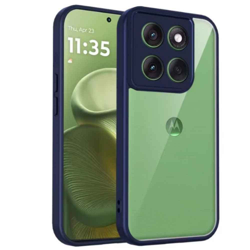 Чехол Color Armor Shell для Motorola Moto G56 с защитой камеры синий