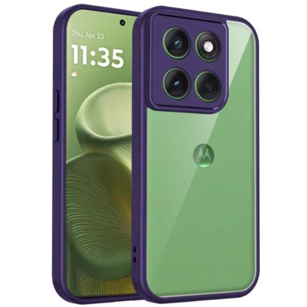 Чехол Color Armor Shell для Motorola Moto G56 с защитой камеры фиолетовый