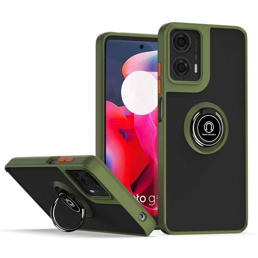 Чехол - накладка TPU Color Matte Ring для Motorola Moto G85 / S50 Neo оливковый