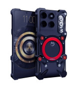 Чохол Metal Cyber Bamper для Motorola Moto G86 з кільцем та шнурком-тримачем