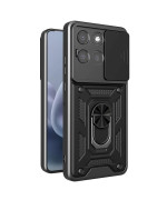 Чехол Ricco Camera Sliding для Motorola Moto G86 с защитной шторкой на камеру и металлическим кольцом