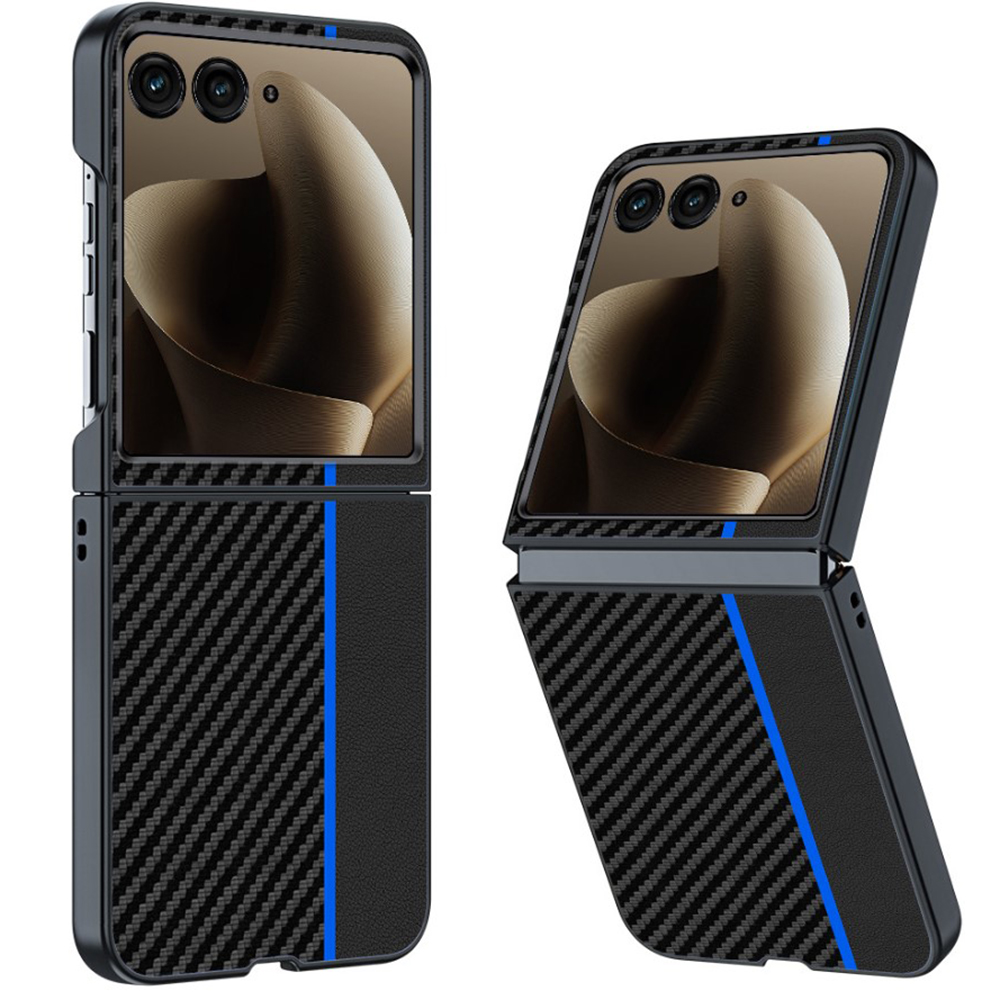 Чохол Carbon Color Line для Motorola Razr 70 / 60 / 50 чорно-синій