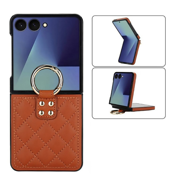 Чохол Lingge Flip для Motorola Razr 70 Ultra / 60 Ultra з кільцем-тримачем