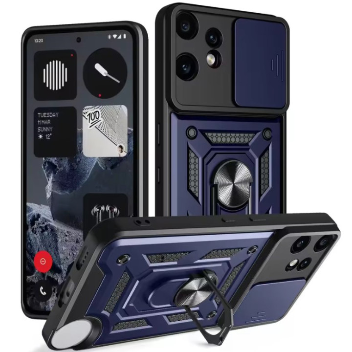 Чехол накладка Ricco Camera Sliding для Nothing CMF Phone 2 Pro с металлическим кольцом и защитой камеры