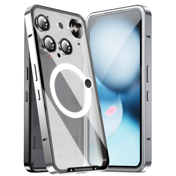 Чехол накладка Metal Glass Ring для Nothing Phone 3 с металлическим кольцом и дополнительной защитой на камеру