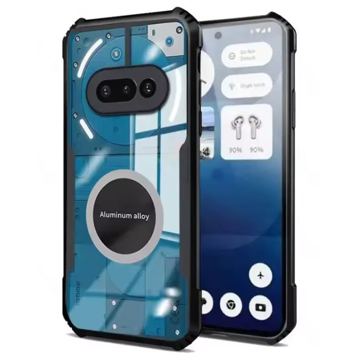 Чохол - накладка Acryl Cooling Armor для Nothing Phone (3a) з металевою пластиною, Black