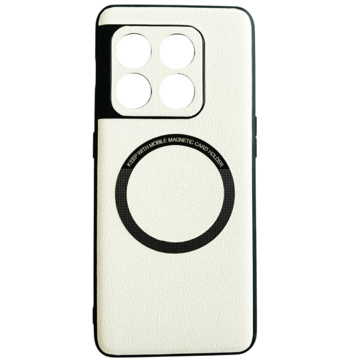 Шкіряний чохол - накладка Leather Hybrid Case для OnePlus 10 Pro з металевою вставкою