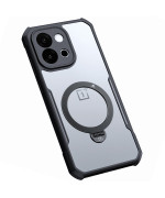 Противоударный чехол XUNDD Texture with Ring для OnePlus 13T с магнитным кольцом – подставкой, Black