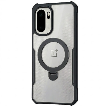 Протиударний чохол XUNDD Texture with Ring для Oneplus Ace 6 / 15R з магнітним кільцем - підставкою, Black