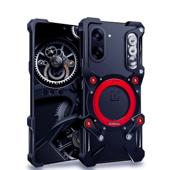 Чохол Metal Cyber Bamper для OnePlus Nord CE5 з кільцем та шнурком - тримачем