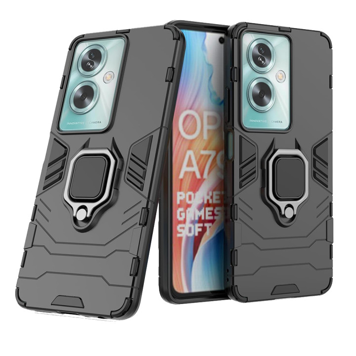 Чохол Ricco Black Panther Armor для OnePlus Nord N30 SE 5G / Oppo A79 5G з кільцем - підставкою