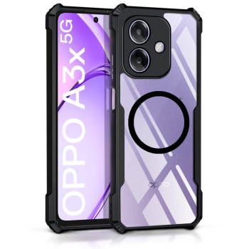 Протиударний чохол - накладка Acryl Armor Ring для Oppo A3X / A3 4G​, Black