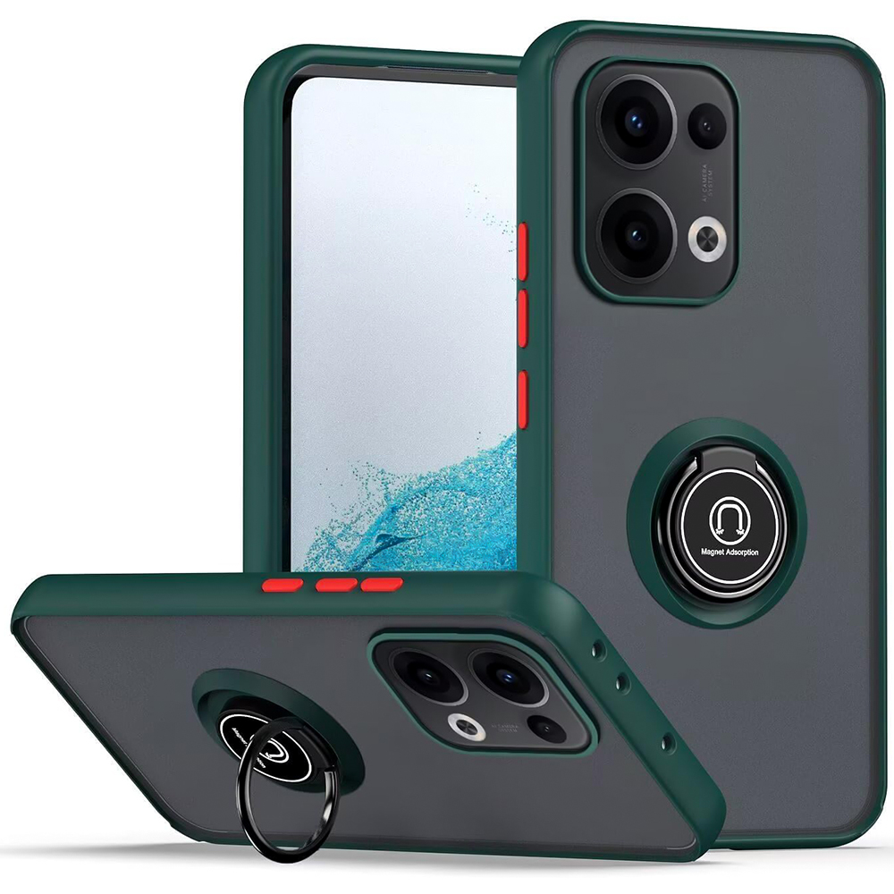 Чохол - накладка TPU Color Matte Ring для Oppo Reno13 зелений