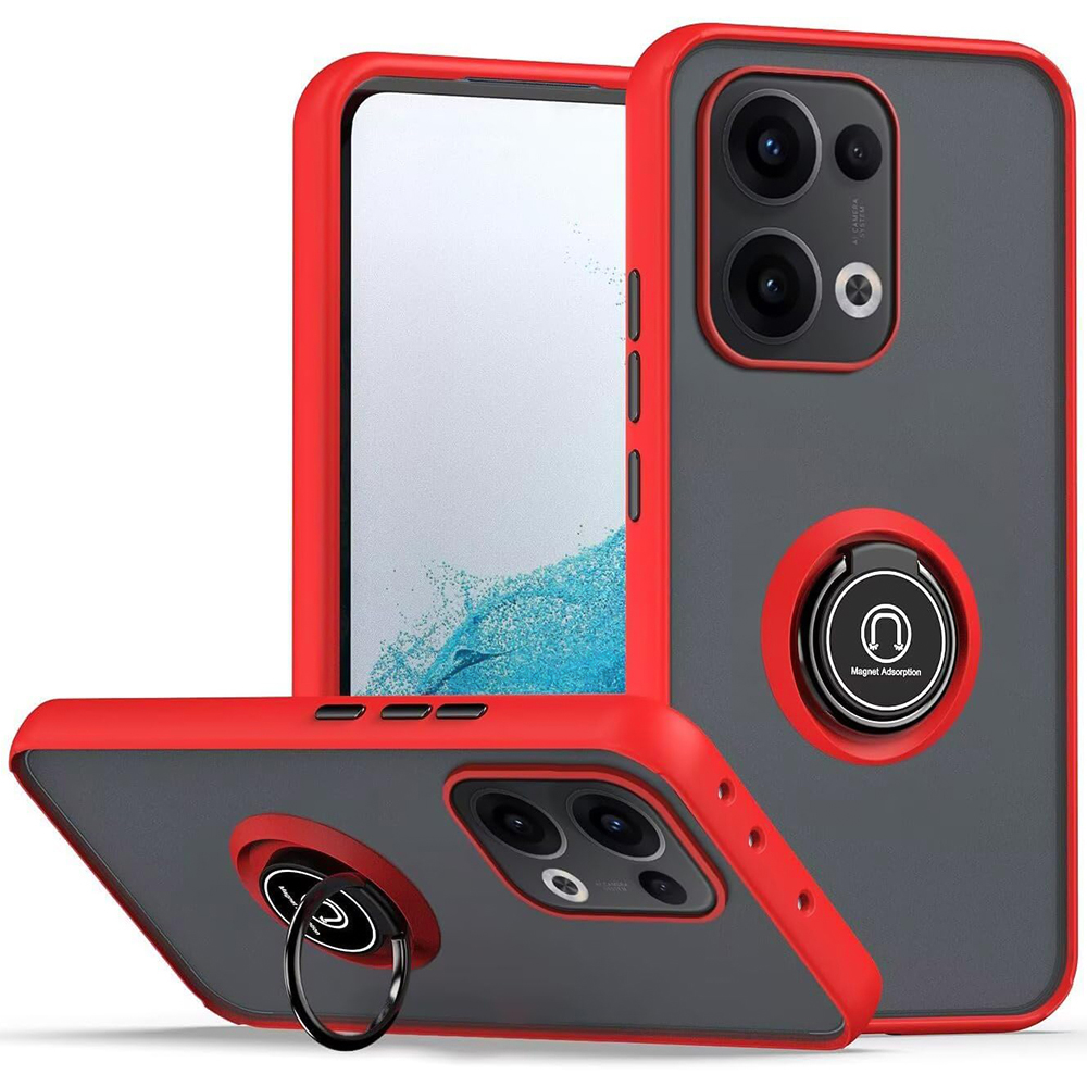 Чохол - накладка TPU Color Matte Ring для Oppo Reno13 червоний