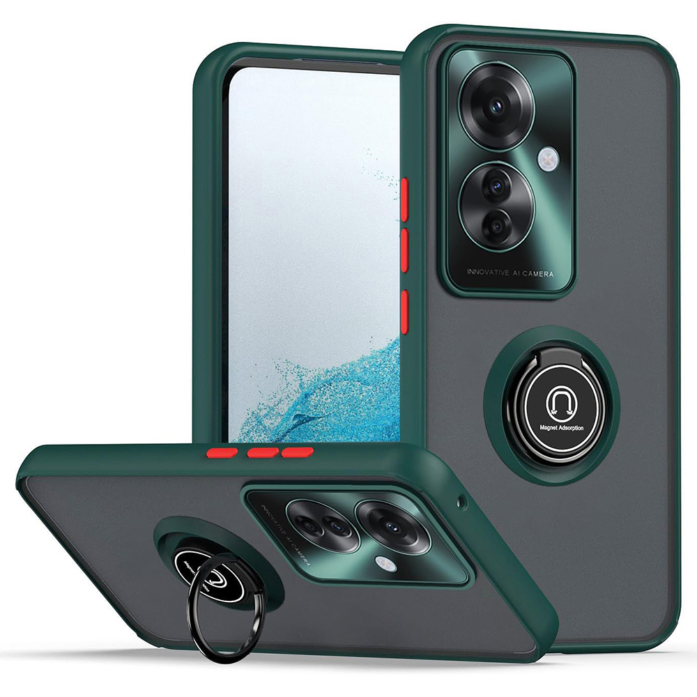 Чохол - накладка TPU Color Matte Ring для Oppo Reno11 F зелений