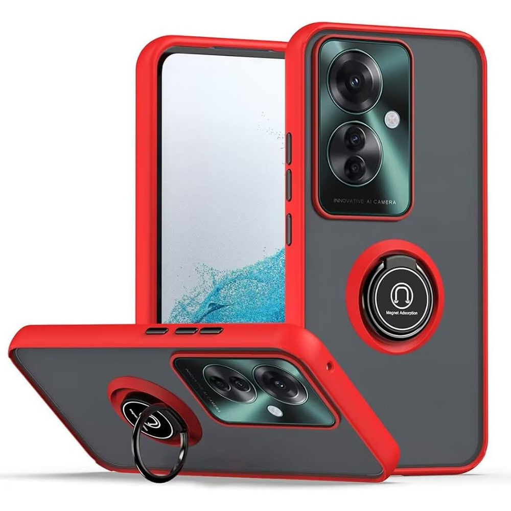 Чохол - накладка TPU Color Matte Ring для Oppo Reno11 F червоний