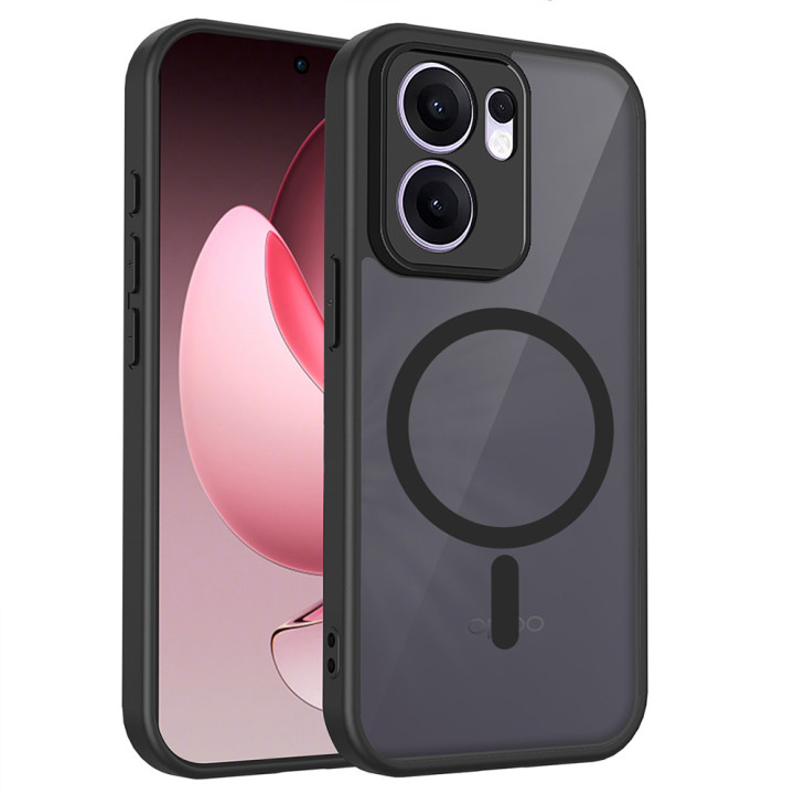 Матовый чехол Magsafe TPU+PC для Oppo Reno14 F, Black