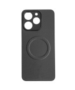 Чохол Carbon Shield with Ring для Realme Note 70 4G / Note 70T​ з підтримкою бездротової зарядки