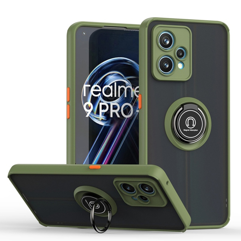 Чехол-накладка TPU Color Matte Ring для Realme 9 / 9 Pro Plus оливковый 
