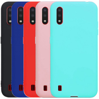 Матовый чехол накладка Silicone Matted для Samsung Galaxy A01
