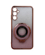 Силіконовий чохол накладка Glitter Case Kathy Tech для Samsung Galaxy A25​ з металевим кільцем тримачем в комплекті