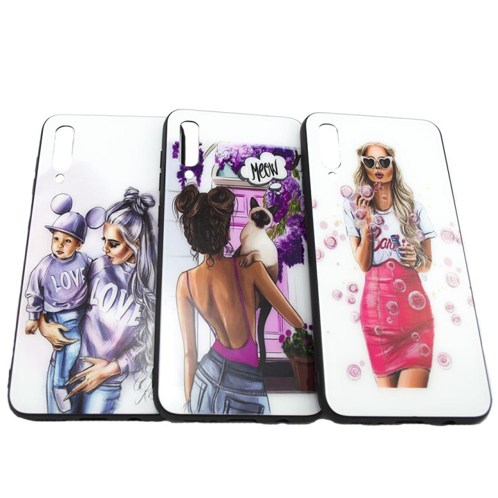 Чехол-накладка Glass Case Girls для Samsung Galaxy A30s