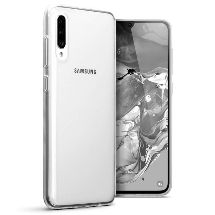 Прозрачный силиконовый чехол-накладка Oucase для Samsung Galaxy A70 (A705)