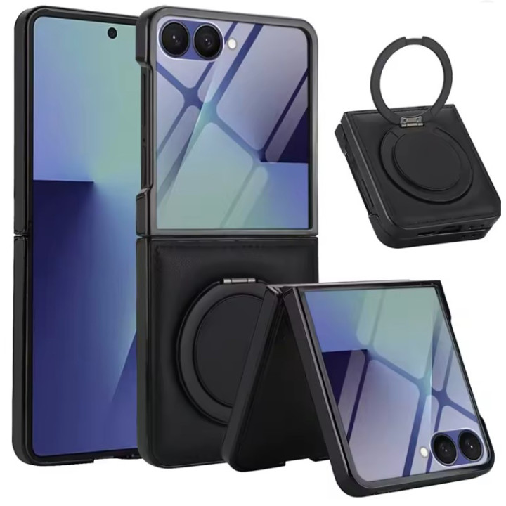 Чохол Leather PU Ring для Samsung Flip7 з підтримкою безпровідної зарядки 