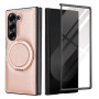 Чохол Leather PU Ring для Samsung Fold7 з підтримкою безпровідної зарядки  rose gold