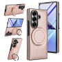 Чохол Leather PU Ring для Samsung Fold7 з підтримкою безпровідної зарядки  rose gold